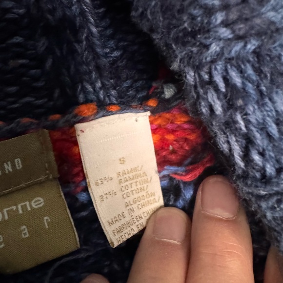 Vintage Liz Claiborne Multicolor Patterned Turtleneck Hand-knit Sweater - Picture 6 of 8